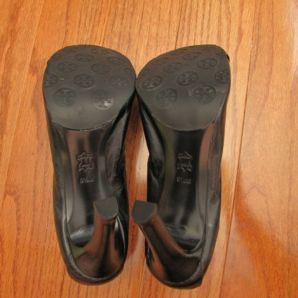 NEW Tory Burch Marie 4" Black Nappa Italian Leather Heel with Bow 9.5 - Picture 12 of 14